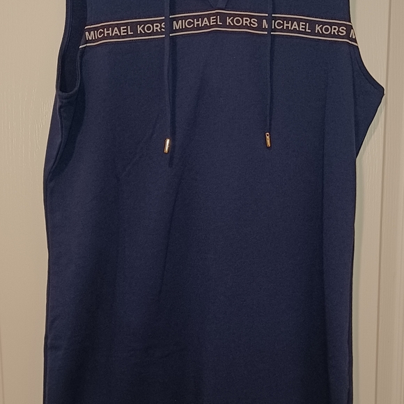 MICHAEL KORS MK LOGO TRUE NAVY SHORTS ROMPER W/ HO - Picture 4 of 16